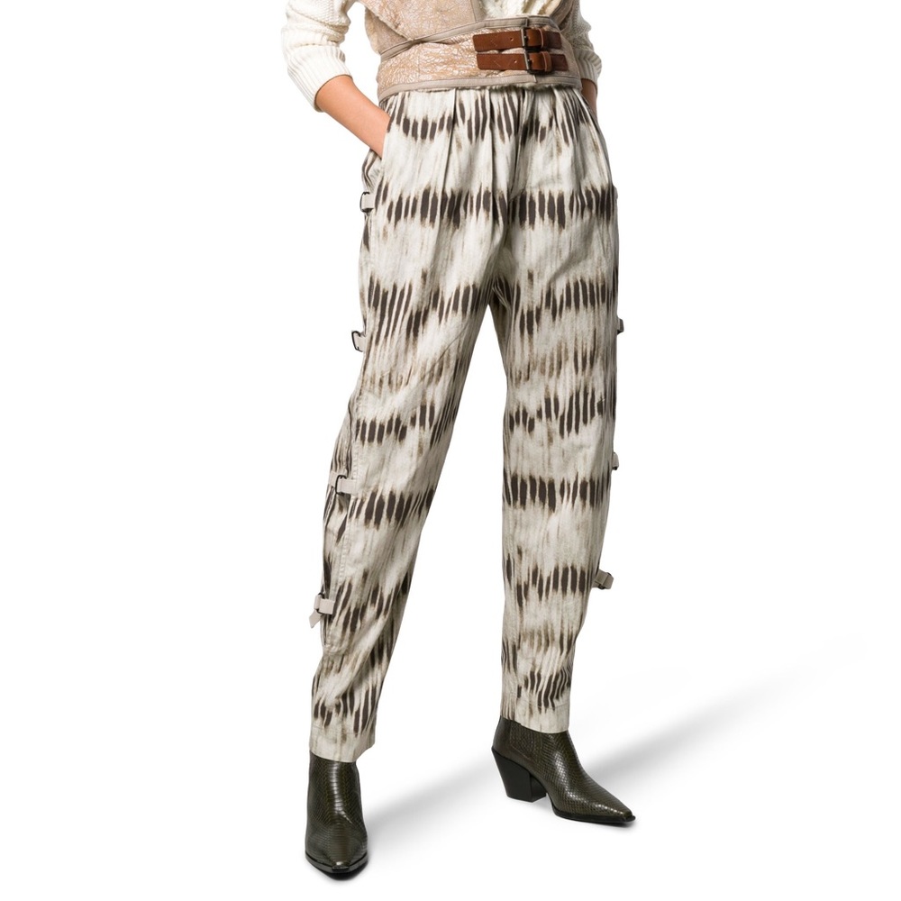 Isabel Marant High Waist beige tie die pants size 38